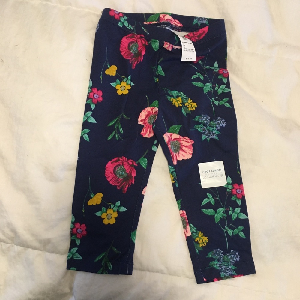 NWT Cropped Floral Leggings Old Navy 3T